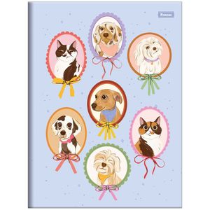 Caderno Brochura Capa Dura Universitário Smoogies 80 Folhas Foroni Azul