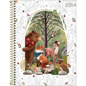 Caderno Espiral Capa Dura Universitário 1 Matéria Loveland 80 Folhas Tilibra Branco