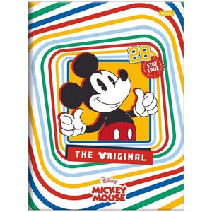 Caderno Brochura Capa Dura Universitário Disney Mickey Mouse 80 Folhas Foroni Branco
