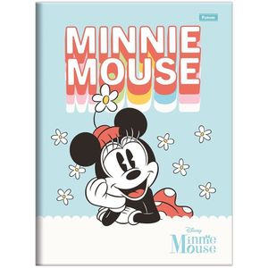 Caderno Brochura Capa Dura Universitário Disney Minnie Mouse 80 Folhas Foroni Azul