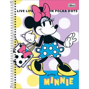 Caderno Espiral Universitário 1 Matéria Minnie Fit 80 Folhas Tilibra Estampa 2