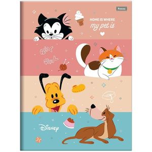 Caderno Brochura Capa Dura Universitário Disney Pets 80 Folhas Foroni Estampa 1