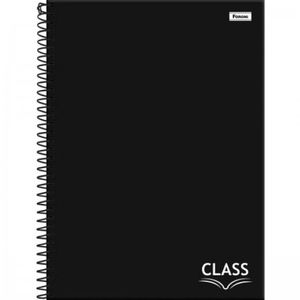 Caderno Espiral Capa Dura Universitário 1 Matéria Class 80 Folhas Foroni Preto