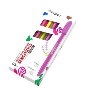 Caneta Esferográfica Pentop Sensations Ponta Fina 0.7mm Perfumada 5 Cores Newpen