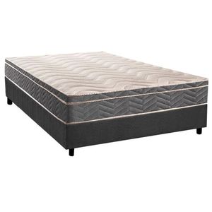 Cama Box Casal: Colchão Espuma D45 Paropas Anatômico Confort Mega Firme + Base Crc Suede Gray (138x188)