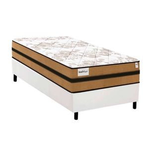 Cama Box Solteiro: Colchão Molas Ensacadas Plumatex Smart Milano + Base Crc Courano White (88x188)