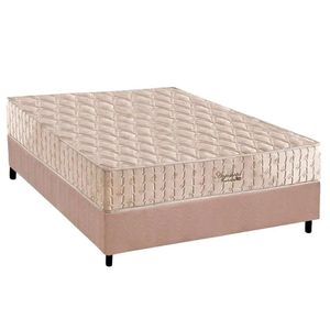 Cama Box Casal: Colchão Molas Ensacadas Anjoshotel + Base Crc Suede Clean (138x188)