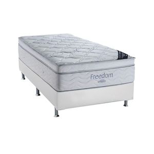Cama Box Solteiro: Colchão Molas Superpocket Ensacadas Ortobom Freedom + Base Crc Courano White (88x188)