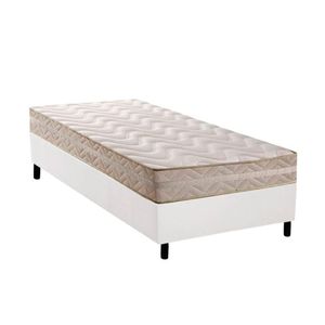 Cama Box Solteiro: Colchão Ortopédico Paropas D28 - Master Ag80 Clean Double Face 17 + Base Crc Courano White (88x188)