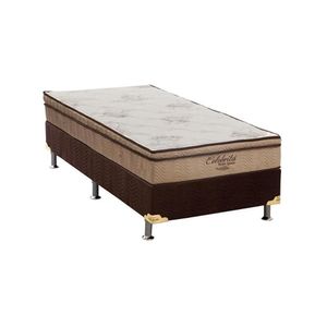 Cama Box Solteiro: Colchão Molas Superpocket Ensacadas Ortobom Celebrita + Base Crc Suede Brown (88x188)