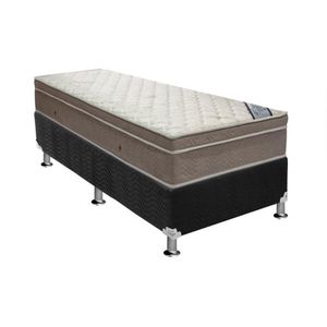 Cama Box Solteiro: Colchão Molas Superpocket Ensacadas Ortobom Light Saúde + Base Crc Suede Black (88x188)