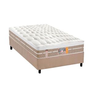 Cama Box Solteiro: Colchão Molas Ensacadas Castor Silver Star Air + Base Crc Suede Clean (88x188)