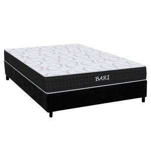 Cama Box Casal: Colchão Espuma D45 Orthoflex Bari + Base Crc Suede Black (138x188)