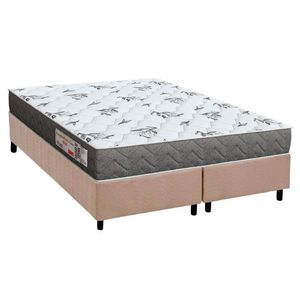 Cama Box Queen: Colchão Espuma D33 Orthoflex Comfortpedic Line Black + Base Crc Suede Clean (158x198)