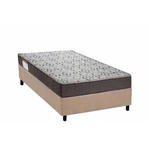 Cama Box Solteiro: Colchão Espuma D45 Ortobom Iso 150 Mega Firme + Base Crc Suede Clean (88x188)