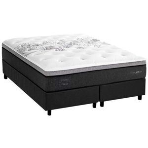 Cama Box Queen: Colchão Molas Masterpocket Ensacadas Herval Partenon C1629 Viscogel + Base Crc Suede Gray (158x198x33)