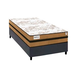 Cama Box Solteiro: Colchão Molas Masterpocket Ensacadas Plumatex Smart Milano + Base Crc Courano Gray (88x188)