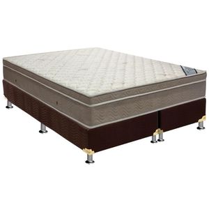 Cama Box Queen: Colchão Molas Superpocket Ensacadas Ortobom Light + Base Crc Suede Brown (158x198)