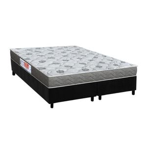 Cama Box Queen: Colchão Espuma D45 Orthoflex Comfortpedic + Base Crc Suede Black (158x198)