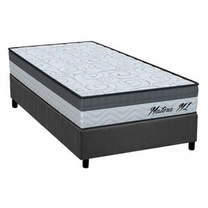 Cama Box Solteiro: Colchão Espuma D33 Orthoflex Matera Ml + Base Crc Suede Gray (78x188)