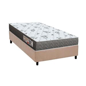 Cama Box Solteiro: Colchão Espuma D33 Orthoflex Comfortpedic Line Black + Base Crc Suede Clean (88x188)