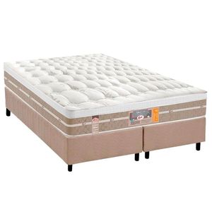 Cama Box King: Colchão Molas Ensacadas Castor Silver Star Air + Base Crc Suede Clean (193x203)
