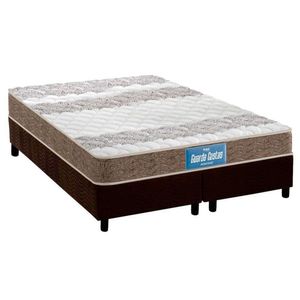 Cama Box King: Colchão Ortopédico Probel D33 Anatômico Guarda Costas Próintense + Base Crc Suede Brown (193x203)