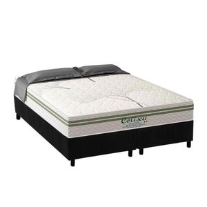 Cama Box Queen: Colchão Molas Masterpocket Ensacadas Paropas Coliseu + Base Crc Suede Black (158x198)