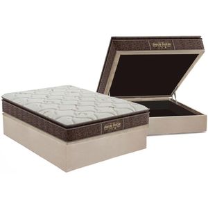 Cama Box Baú Casal: Colchão Anatômico Probel Guarda Costas Extra Firme + Base Crc Suede Clean (138x188)