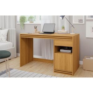 Mesa Escrivaninha Casal Mila Com 1 Porta E 1 Gaveta Nature Permóbili