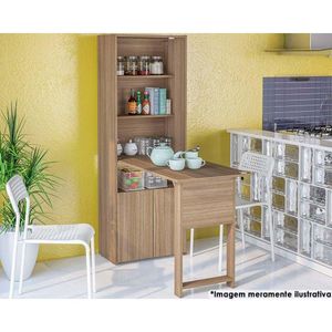 Mesa Multiuso Casal Herval Com 2 Portas Castanho Politorno
