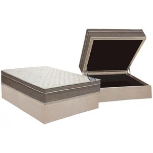 Cama Box Baú Casal: Colchão Molas Superpocket Ensacadas Ortobom Light + Base Crc Courano Clean (138x188)