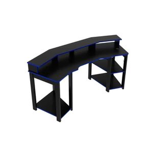 Mesa De Computador Solteiro Gamer Me4167 Preto Azul Tecno Mobili