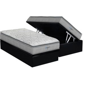 Cama Box Baú Solteiro: Colchão Anatômico Probel D45 Guarda Costas Próextreme Plus + Base Crc Suede Black (88x188)