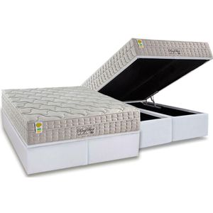 Cama Box Baú: Colchão Molas Ensacadas King Best New + Base Crc Courano White (193x203)