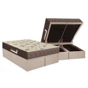 Conjunto Box Baú King: Colchão Espuma Orthoflex D28 Livorno + Base Crc Suede Clean (193x203)
