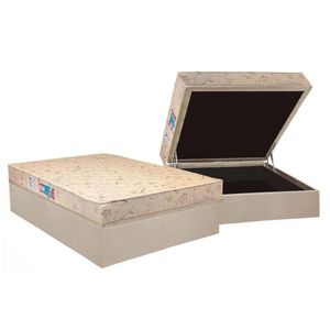 Conjunto Box Baú Casal: Colchão Molas Luckspuma D26 Serene + Base Crc Suede Clean (138x188)