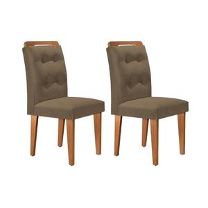 Kit 2 Cadeiras Sala Jantar Imperatriz 2 Un Imbuia Suede Capuccino Rufato