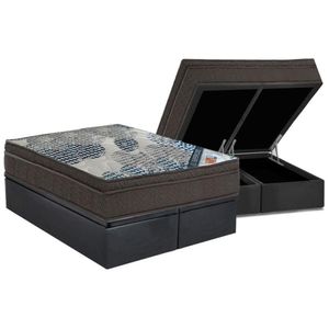 Cama Box Baú King: Colchão Molas Superpocket Ensacadas Ortobom Iso - Base Crc Suede Gray (193x203)