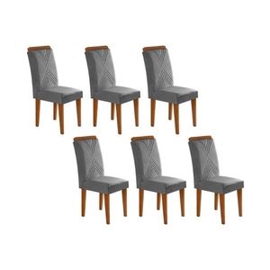Kit 2 Cadeiras Sala Jantar Amsterdã 6 Un Capuccino Suede Grafite Rufato