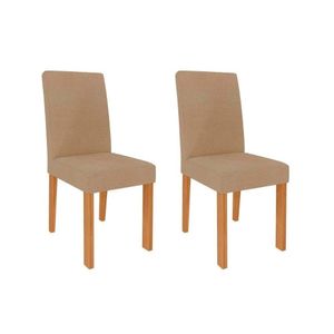 Kit 2 Cadeiras Sala Jantar Maia 2 Un Savana-cinamomo Suede Gengibre Bege Cimol