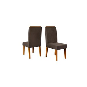 Kit 2 Cadeiras Sala Jantar Lia 2 Un Freijó Suede Moca Marrom