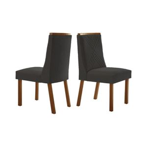 Kit 2 Cadeiras Sala Jantar Montreal 2 Un Imbuia Suede Grafite Rufato