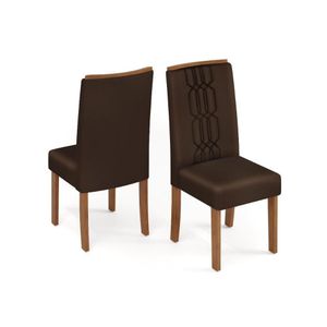 Kit 2 Cadeiras Sala Jantar Zoe 2 Un Cedro Suede Moca Marrom