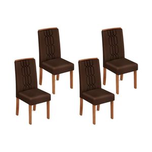 Kit 4 Cadeiras Sala Jantar Zoe 4 Un Cedro Suede Moca
