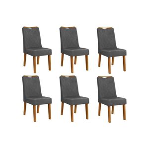 Kit 6 Cadeiras Sala Jantar Stela 6 Un Ipe Suede Lunar