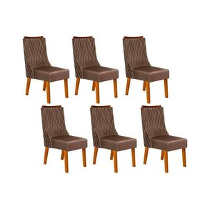 Kit 6 Cadeiras Sala Jantar Jade 6 Un Freijó Suede Moca
