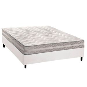 Conjunto Box Casal: Colchão Espuma Paropas D28 - Master Ag80 Prata Double Face 17 + Base Crc Courano White (138x188)