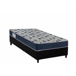 Conjunto Box Solteiro: Colchão Anatômico Ortobom D28 Iso 60 + Base Crc Suede Black (88x188)