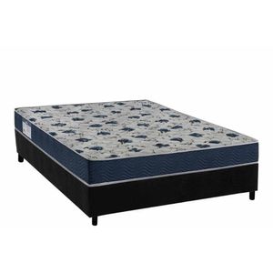 Conjunto Box Viúva: Colchão Espuma Ortobom D28 Anatômico Iso 60 + Base Crc Suede Black (128x188)
